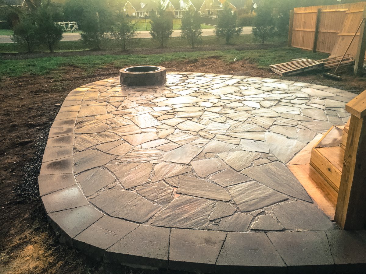 Flagstone Patio with Fire Pit