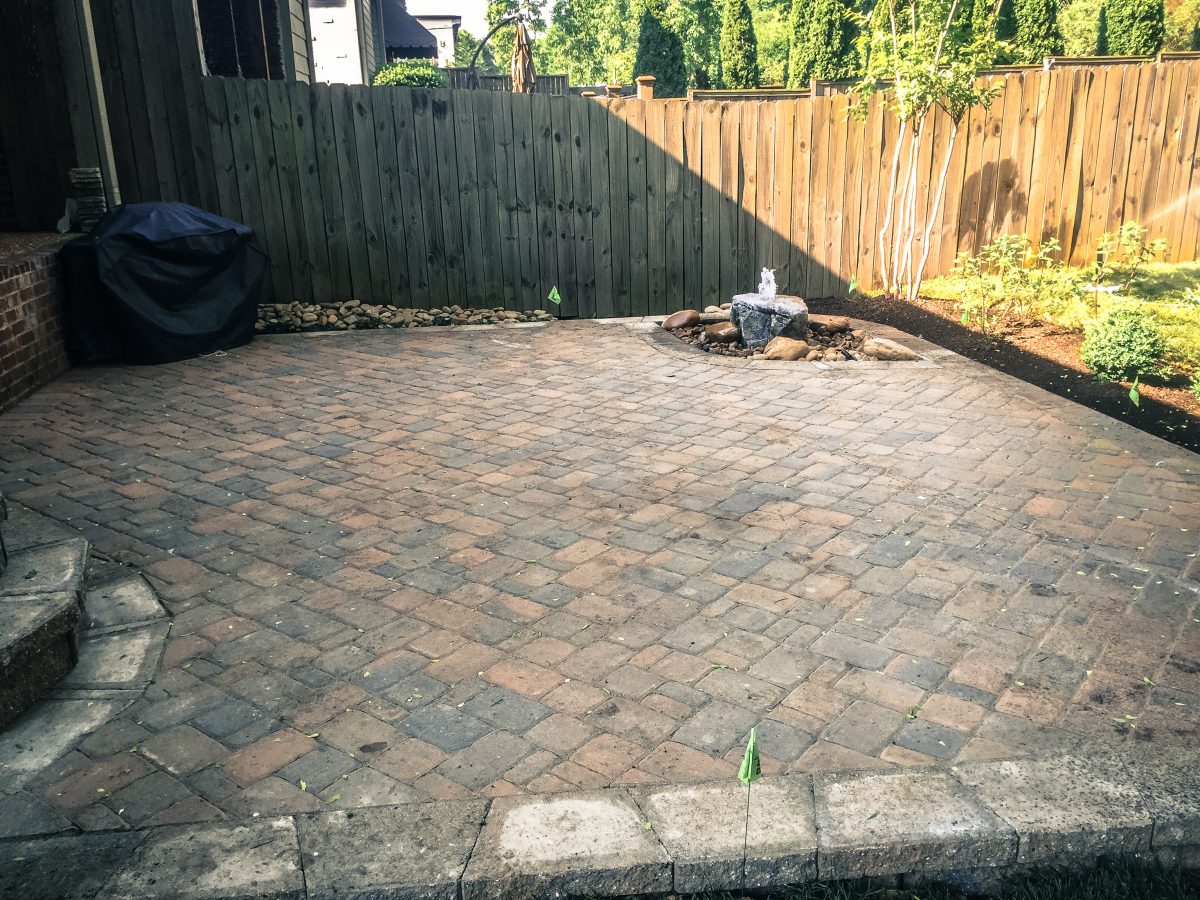 Outdoor Patio with Water Fountain